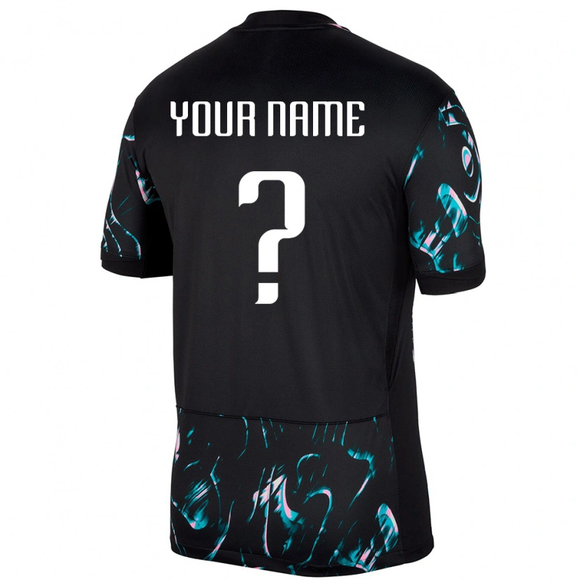 Danxen Herren Südkorea Ihren Namen #0 Schwarz Auswärtstrikot Trikot 24-26 T-Shirt Schweiz