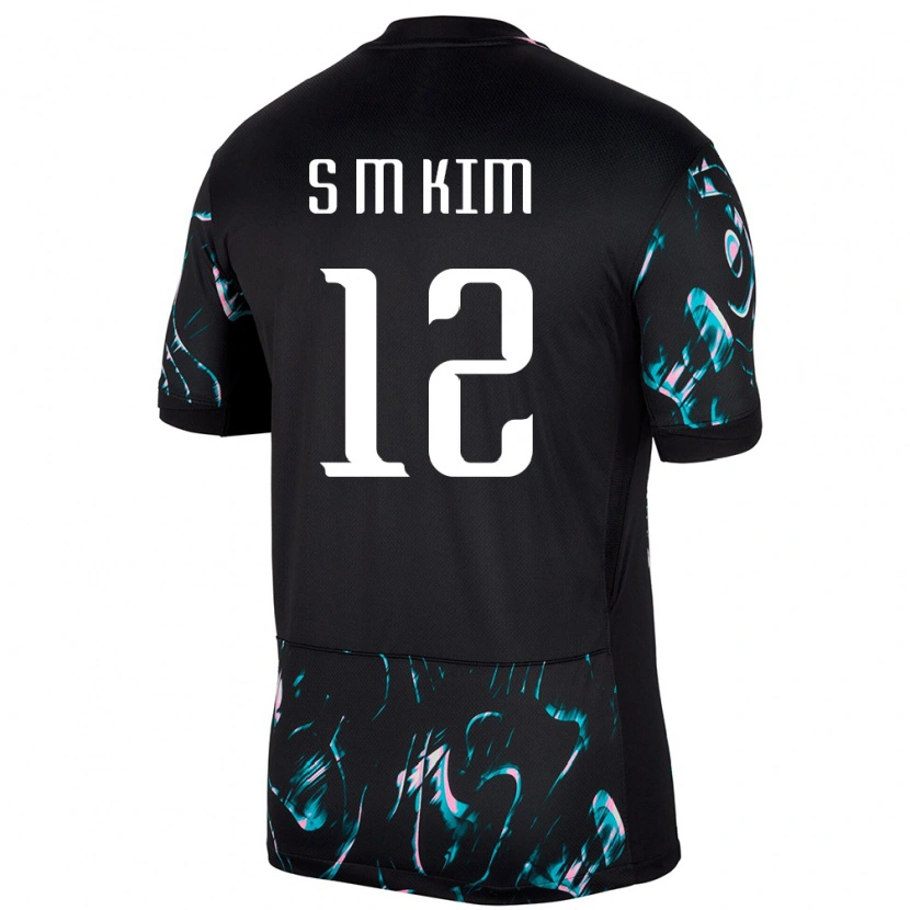 Danxen Herren Südkorea Kim Seong Mi #12 Schwarz Auswärtstrikot Trikot 24-26 T-Shirt Schweiz
