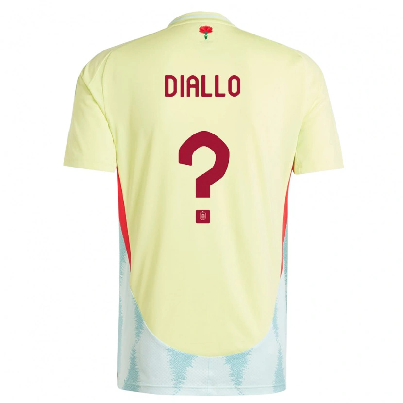 Danxen Herren Spanien Ousmane Diallo #0 Gelb Auswärtstrikot Trikot 24-26 T-Shirt Schweiz