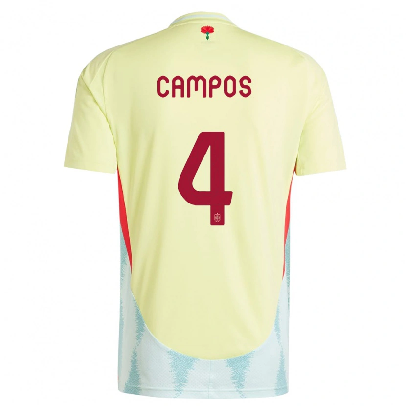 Danxen Herren Spanien Alex Campos #4 Gelb Auswärtstrikot Trikot 24-26 T-Shirt Schweiz