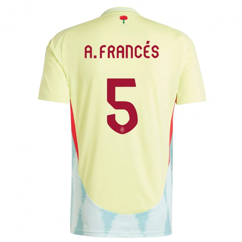 Danxen Herren Spanien Alejandro Francés #5 Gelb Auswärtstrikot Trikot 24-26 T-Shirt Schweiz