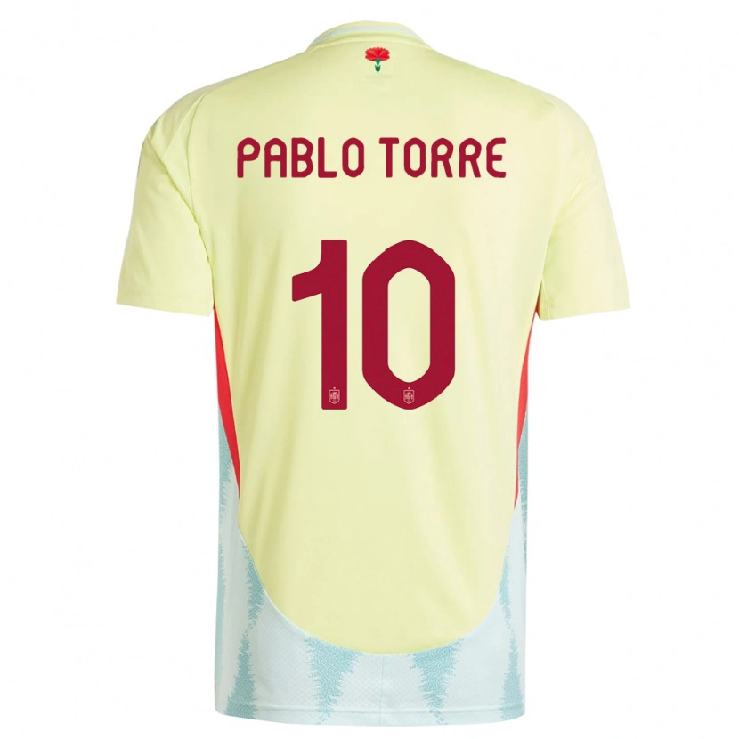 Danxen Herren Spanien Pablo Torre #10 Gelb Auswärtstrikot Trikot 24-26 T-Shirt Schweiz