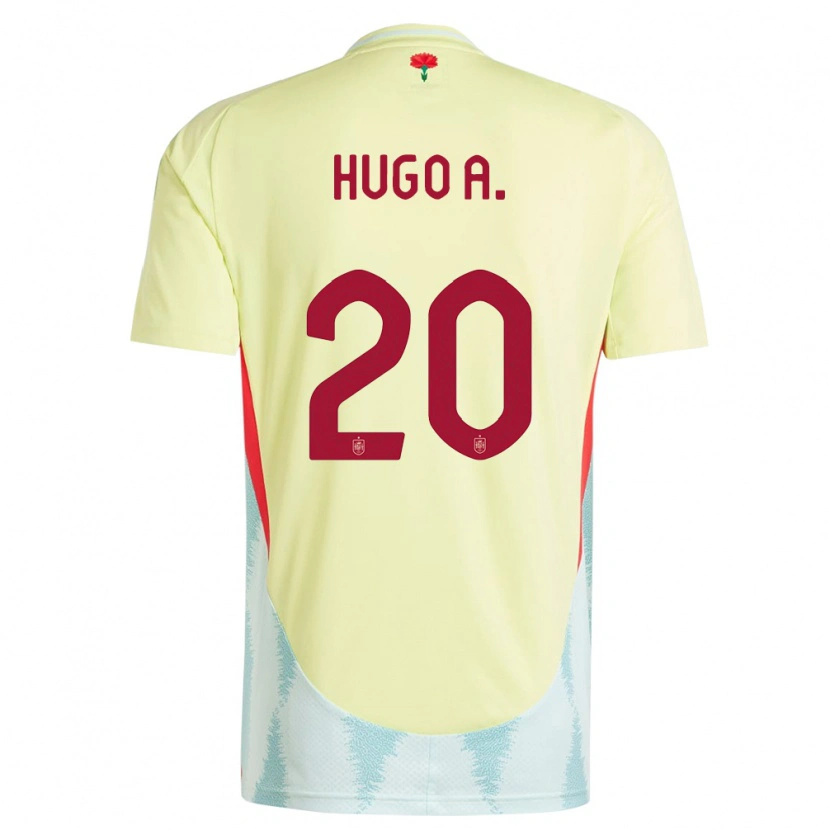 Danxen Herren Spanien Hugo Álvarez #20 Gelb Auswärtstrikot Trikot 24-26 T-Shirt Schweiz