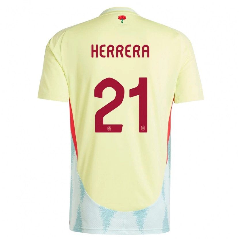 Danxen Herren Spanien Iker Herrera #21 Gelb Auswärtstrikot Trikot 24-26 T-Shirt Schweiz