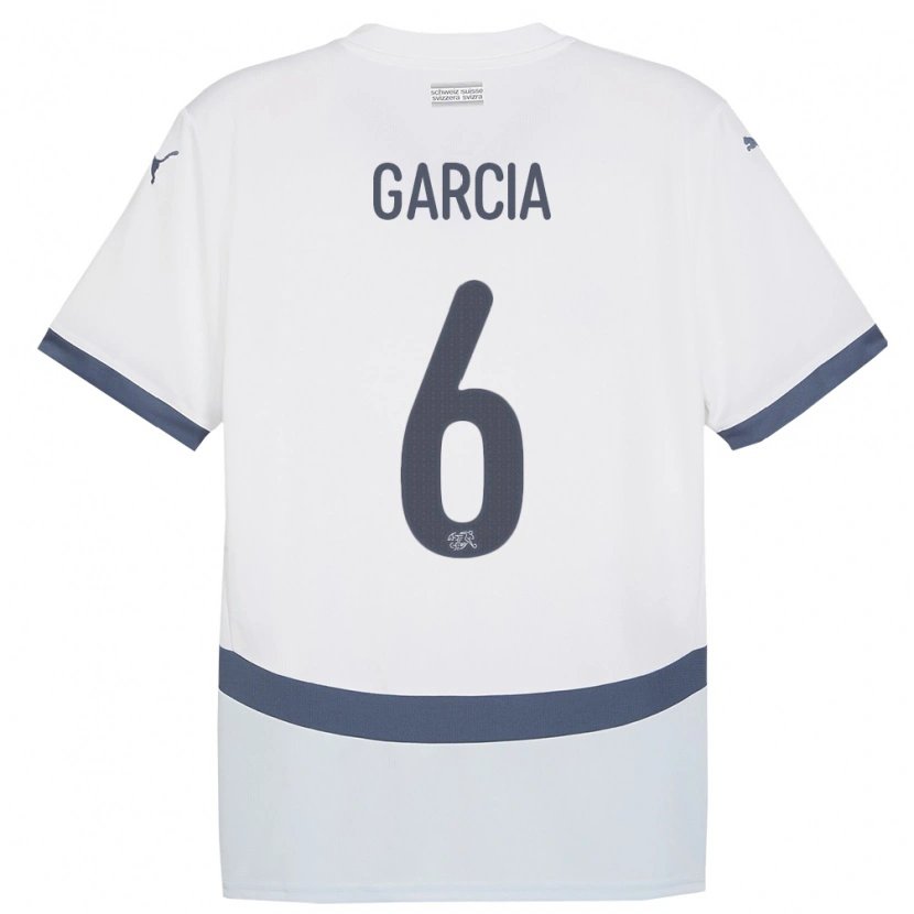 Danxen Herren Schweiz Ulisses Garcia #6 Weiß Auswärtstrikot Trikot 24-26 T-Shirt Schweiz