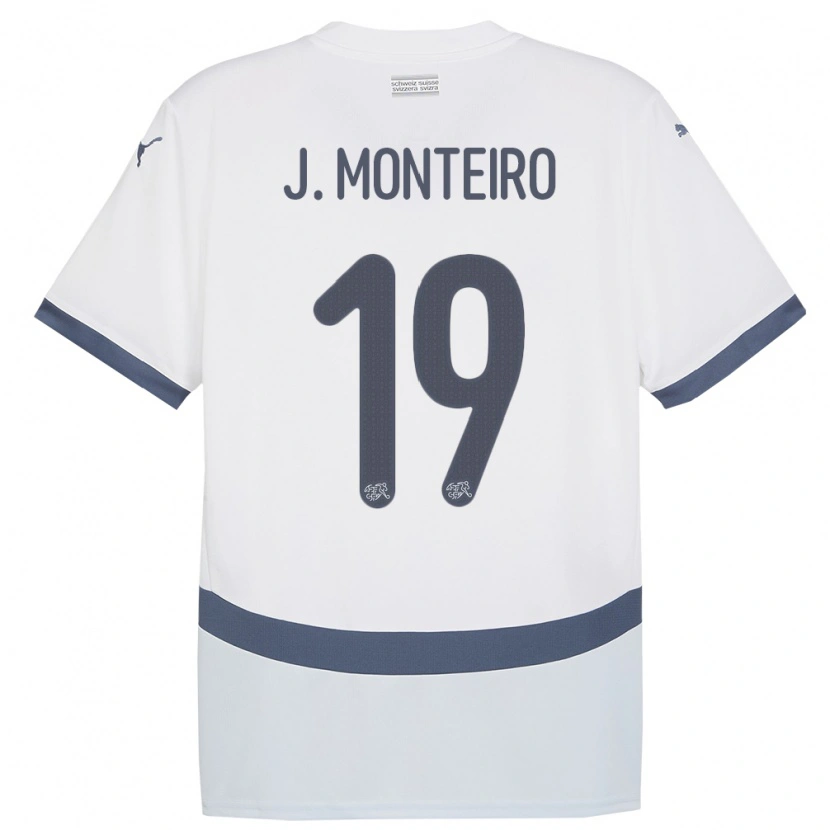 Danxen Herren Schweiz Joël Monteiro #19 Weiß Auswärtstrikot Trikot 24-26 T-Shirt Schweiz