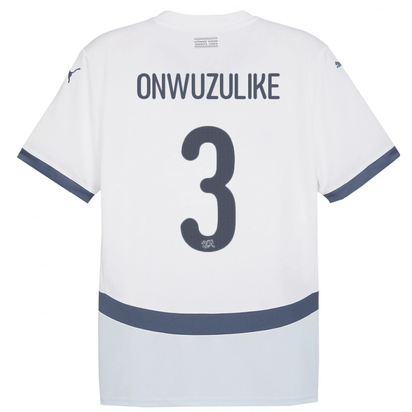 Danxen Herren Schweiz Ifeanyichukwu Onwuzulike #3 Weiß Auswärtstrikot Trikot 24-26 T-Shirt Schweiz