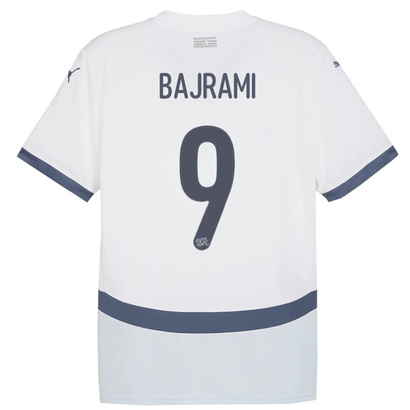Danxen Herren Schweiz Labinot Bajrami #9 Weiß Auswärtstrikot Trikot 24-26 T-Shirt Schweiz