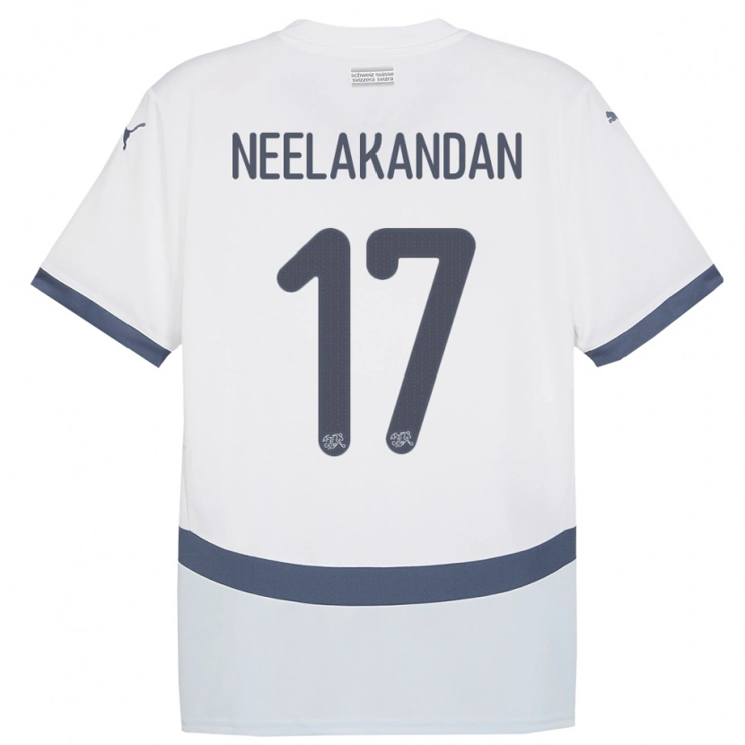 Danxen Herren Schweiz Ranjan Neelakandan #17 Weiß Auswärtstrikot Trikot 24-26 T-Shirt Schweiz
