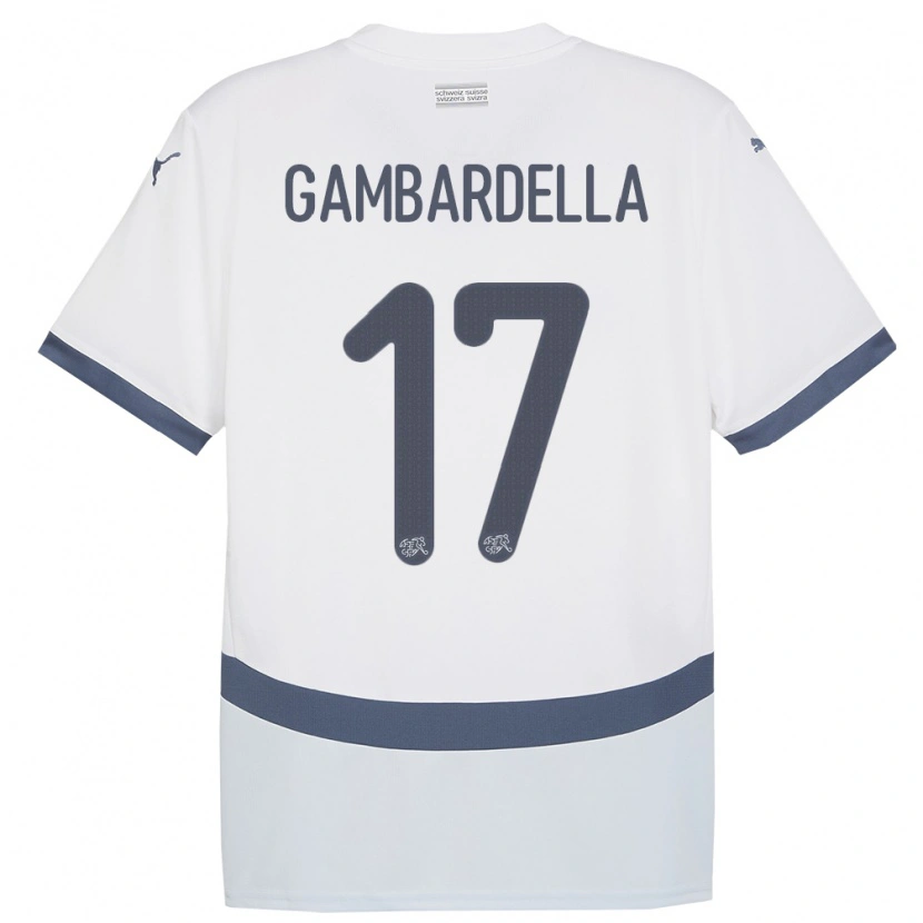 Danxen Herren Schweiz Matteo Gambardella #17 Weiß Auswärtstrikot Trikot 24-26 T-Shirt Schweiz