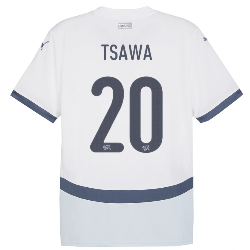 Danxen Herren Schweiz Cheveyo Tsawa #20 Weiß Auswärtstrikot Trikot 24-26 T-Shirt Schweiz