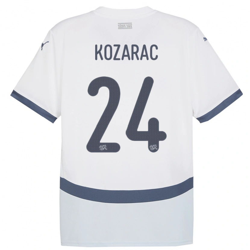 Danxen Herren Schweiz Haris Kozarac #24 Weiß Auswärtstrikot Trikot 24-26 T-Shirt Schweiz