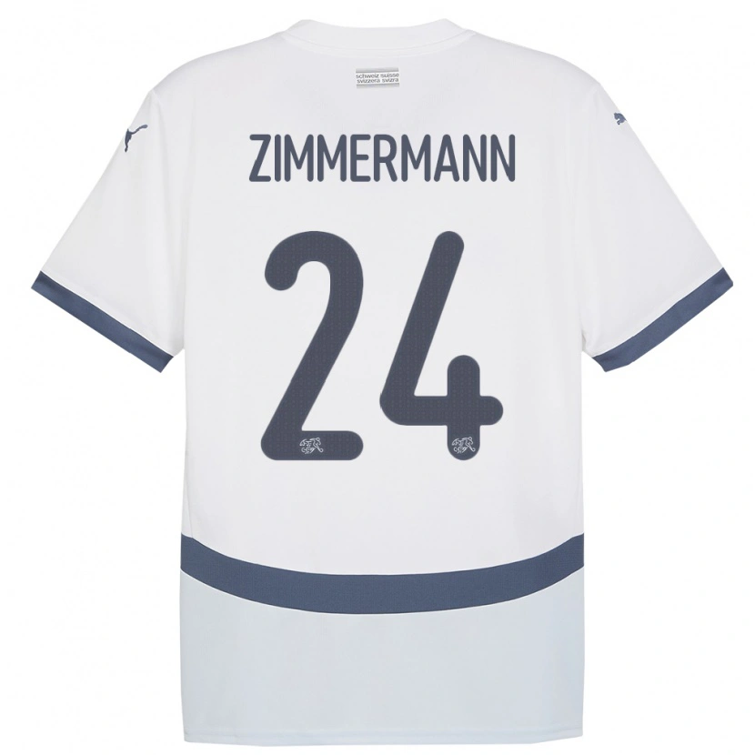 Danxen Herren Schweiz Mio Zimmermann #24 Weiß Auswärtstrikot Trikot 24-26 T-Shirt Schweiz