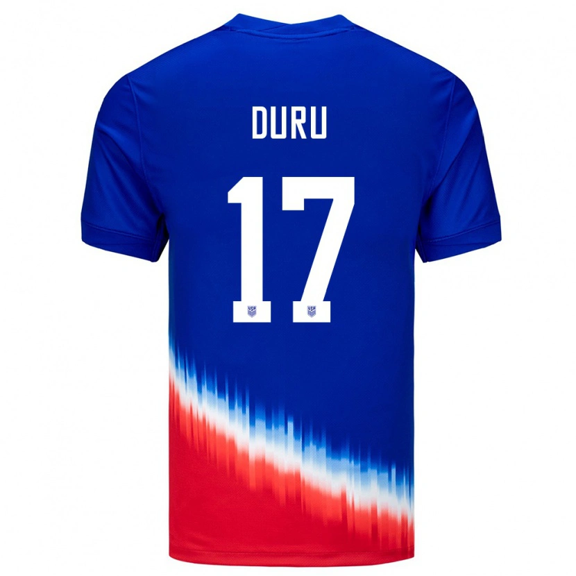 Danxen Herren Vereinigte Staaten Leo Duru #17 Blau Auswärtstrikot Trikot 24-26 T-Shirt Schweiz