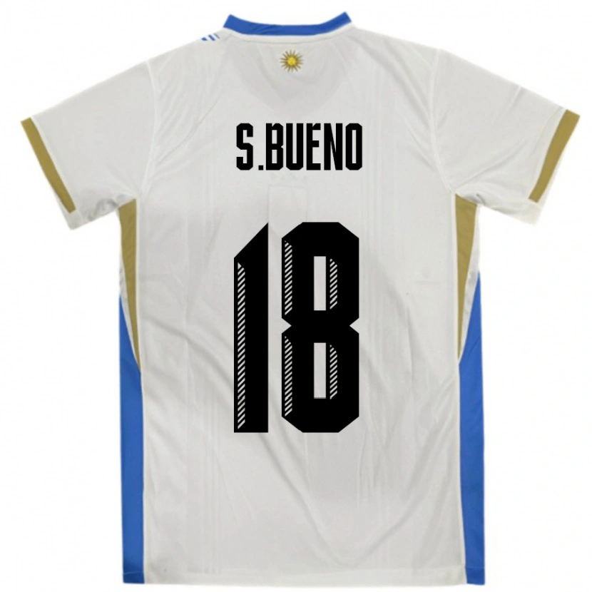 Danxen Herren Uruguay Santiago Bueno #18 Weiß Blau Auswärtstrikot Trikot 24-26 T-Shirt Schweiz