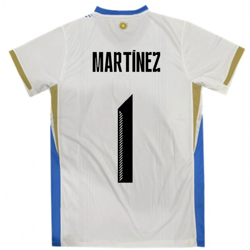 Danxen Herren Uruguay Kevin Martínez #1 Weiß Blau Auswärtstrikot Trikot 24-26 T-Shirt Schweiz