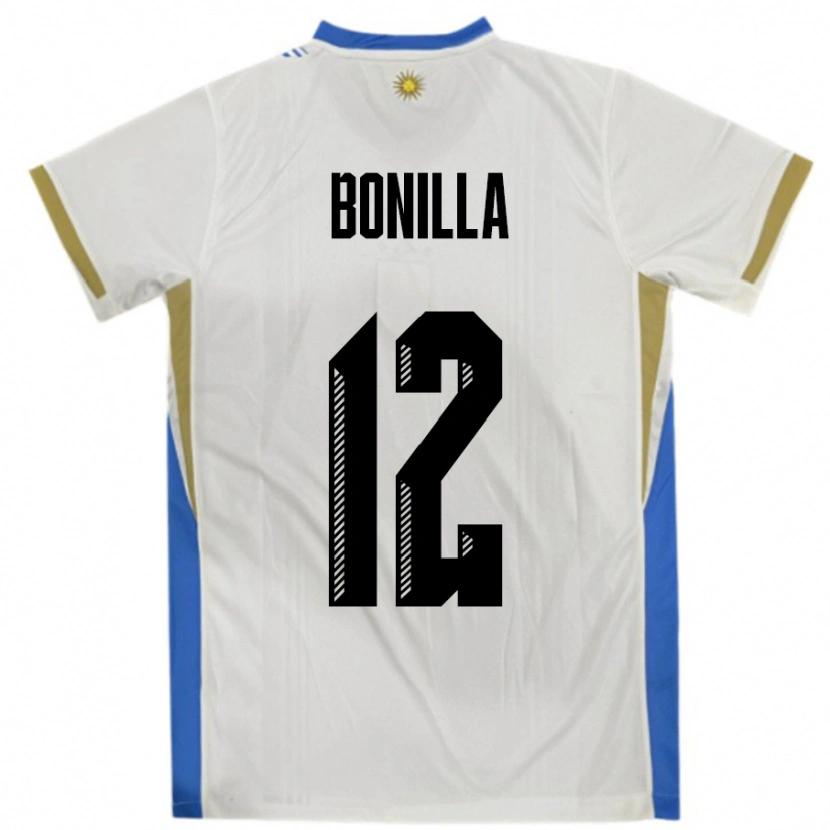 Danxen Herren Uruguay Federico Bonilla #12 Weiß Blau Auswärtstrikot Trikot 24-26 T-Shirt Schweiz