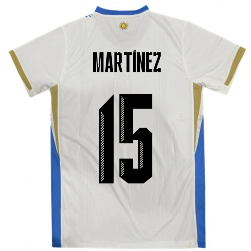 Danxen Herren Uruguay Facundo Martínez #15 Weiß Blau Auswärtstrikot Trikot 24-26 T-Shirt Schweiz