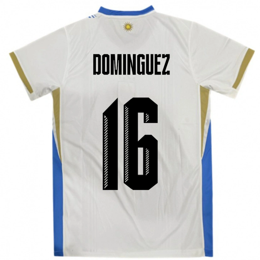 Danxen Herren Uruguay Facundo Dominguez #16 Weiß Blau Auswärtstrikot Trikot 24-26 T-Shirt Schweiz