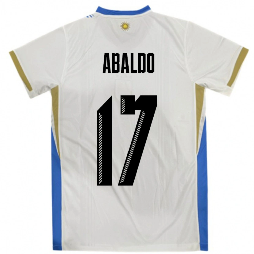 Danxen Herren Uruguay Matías Abaldo #17 Weiß Blau Auswärtstrikot Trikot 24-26 T-Shirt Schweiz