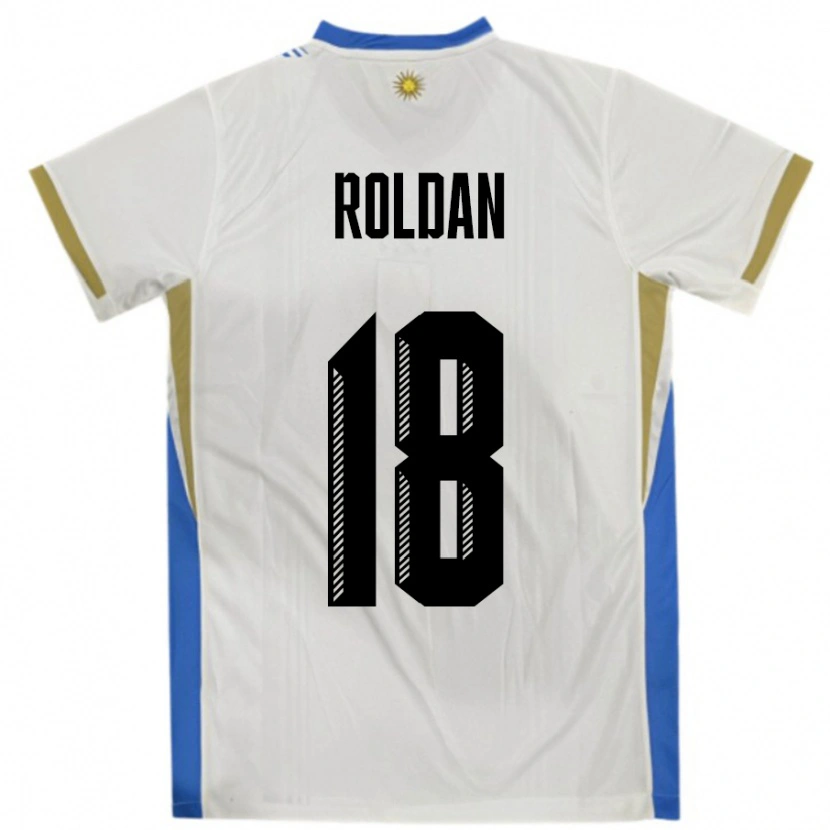 Danxen Herren Uruguay Thiago Roldan #18 Weiß Blau Auswärtstrikot Trikot 24-26 T-Shirt Schweiz