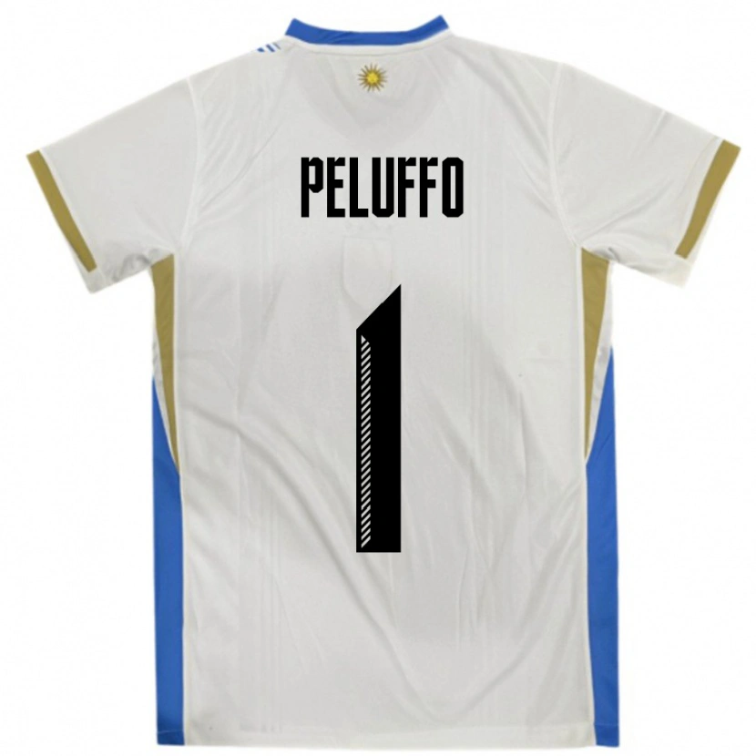 Danxen Herren Uruguay Daniel Peluffo #1 Weiß Blau Auswärtstrikot Trikot 24-26 T-Shirt Schweiz