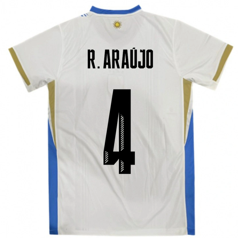 Danxen Herren Uruguay Ronald Araujo #4 Weiß Blau Auswärtstrikot Trikot 24-26 T-Shirt Schweiz