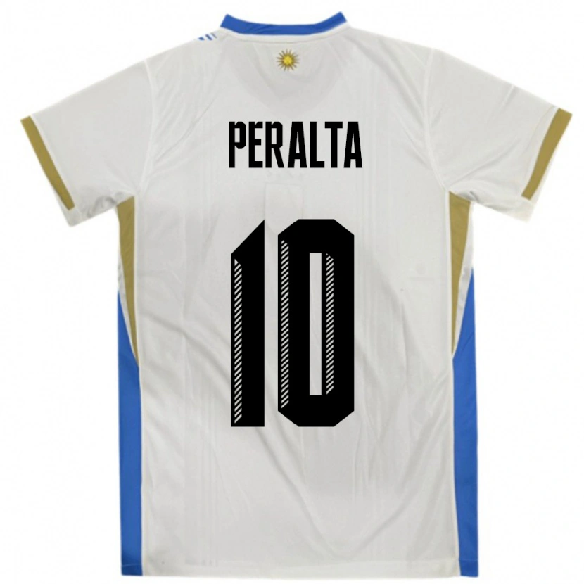 Danxen Herren Uruguay Mateo Peralta #10 Weiß Blau Auswärtstrikot Trikot 24-26 T-Shirt Schweiz