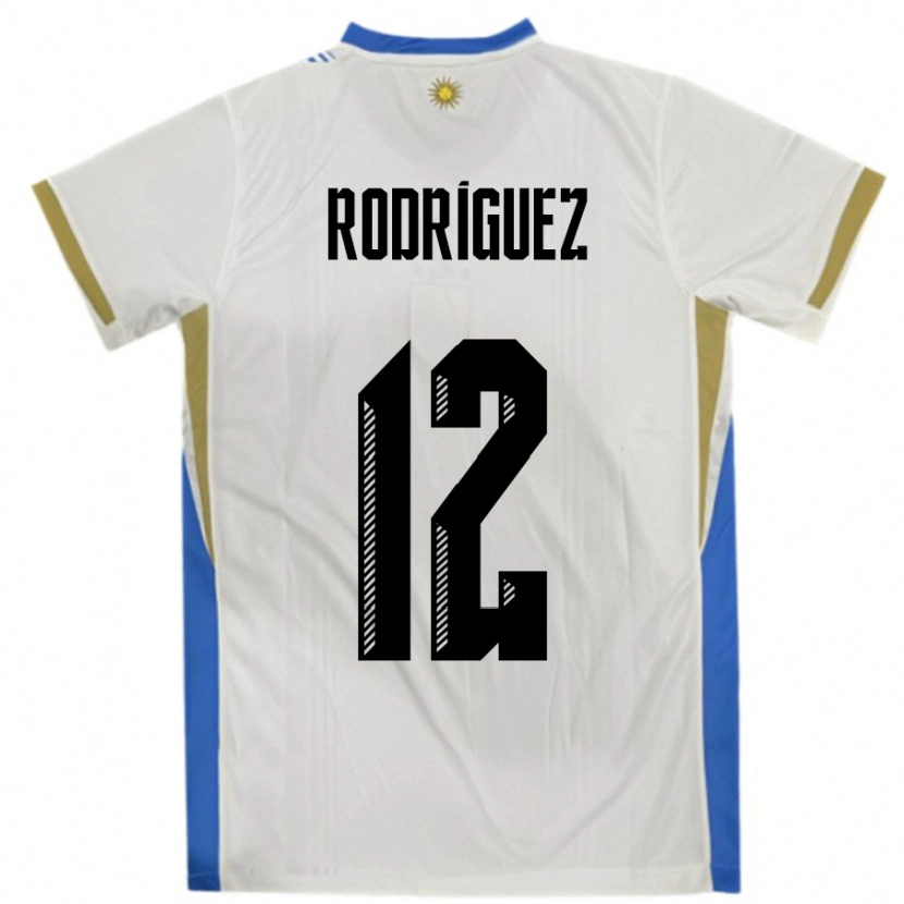 Danxen Herren Uruguay Randall Rodriguez #12 Weiß Blau Auswärtstrikot Trikot 24-26 T-Shirt Schweiz