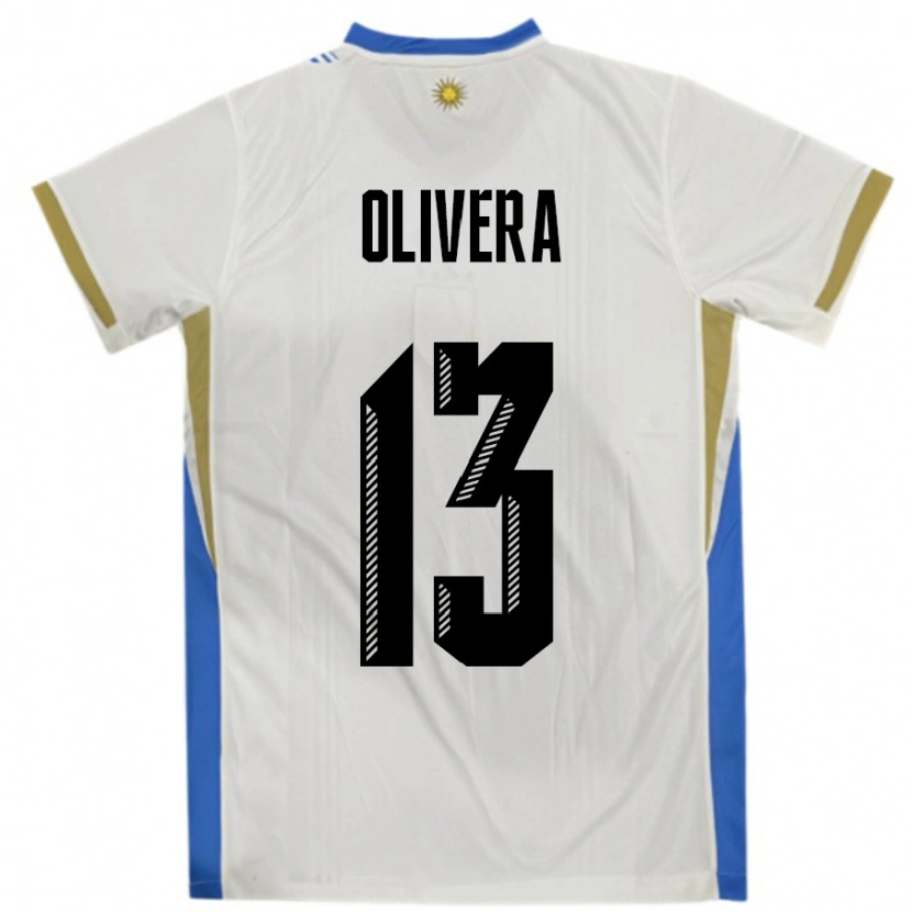 Danxen Herren Uruguay Sofia Olivera #13 Weiß Blau Auswärtstrikot Trikot 24-26 T-Shirt Schweiz