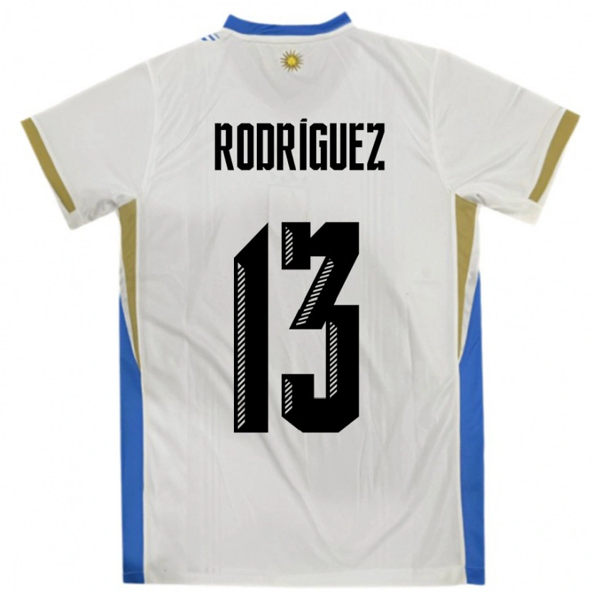 Danxen Herren Uruguay Agustin Rodriguez #13 Weiß Blau Auswärtstrikot Trikot 24-26 T-Shirt Schweiz