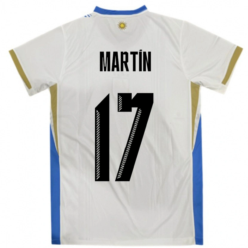 Danxen Herren Uruguay Juan Martin #17 Weiß Blau Auswärtstrikot Trikot 24-26 T-Shirt Schweiz