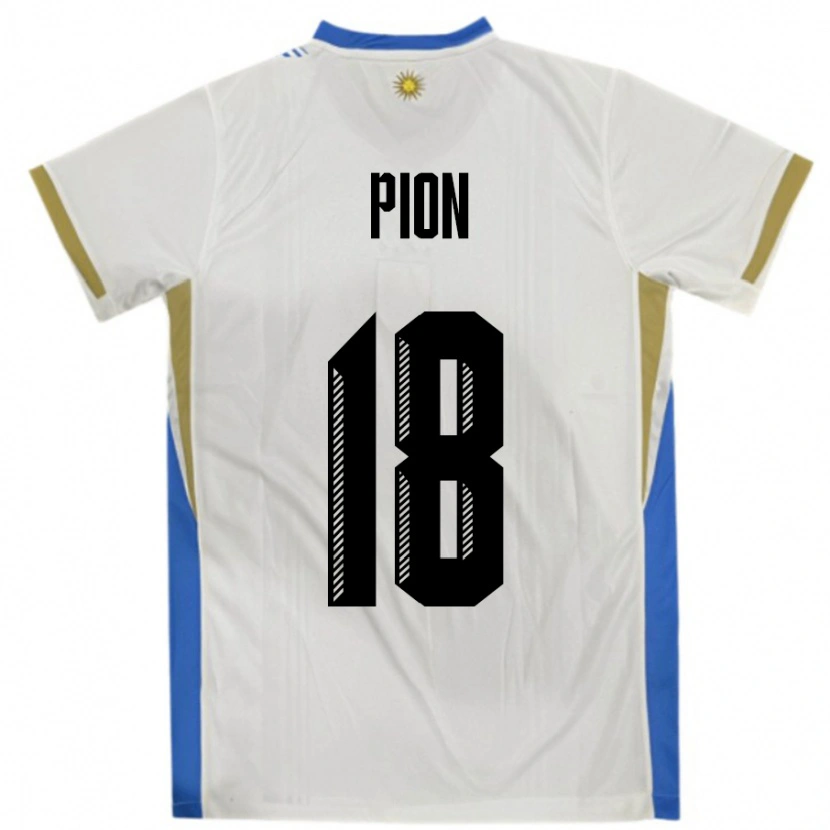 Danxen Herren Uruguay Mariana Pion #18 Weiß Blau Auswärtstrikot Trikot 24-26 T-Shirt Schweiz