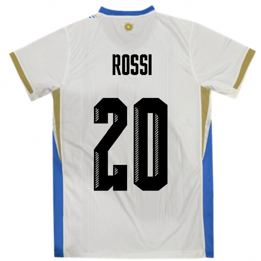 Danxen Herren Uruguay Diego Rossi #20 Weiß Blau Auswärtstrikot Trikot 24-26 T-Shirt Schweiz