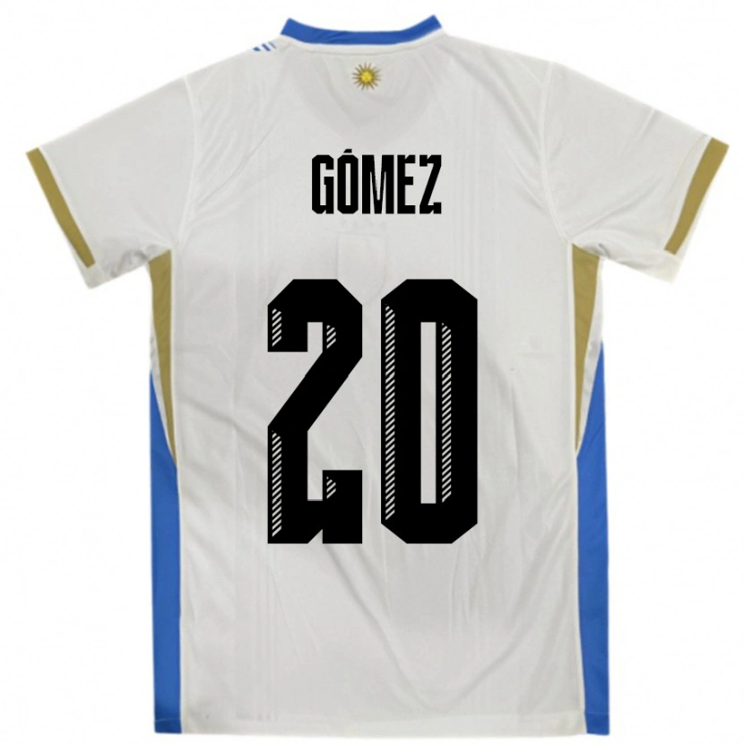 Danxen Herren Uruguay Luciana Gomez #20 Weiß Blau Auswärtstrikot Trikot 24-26 T-Shirt Schweiz