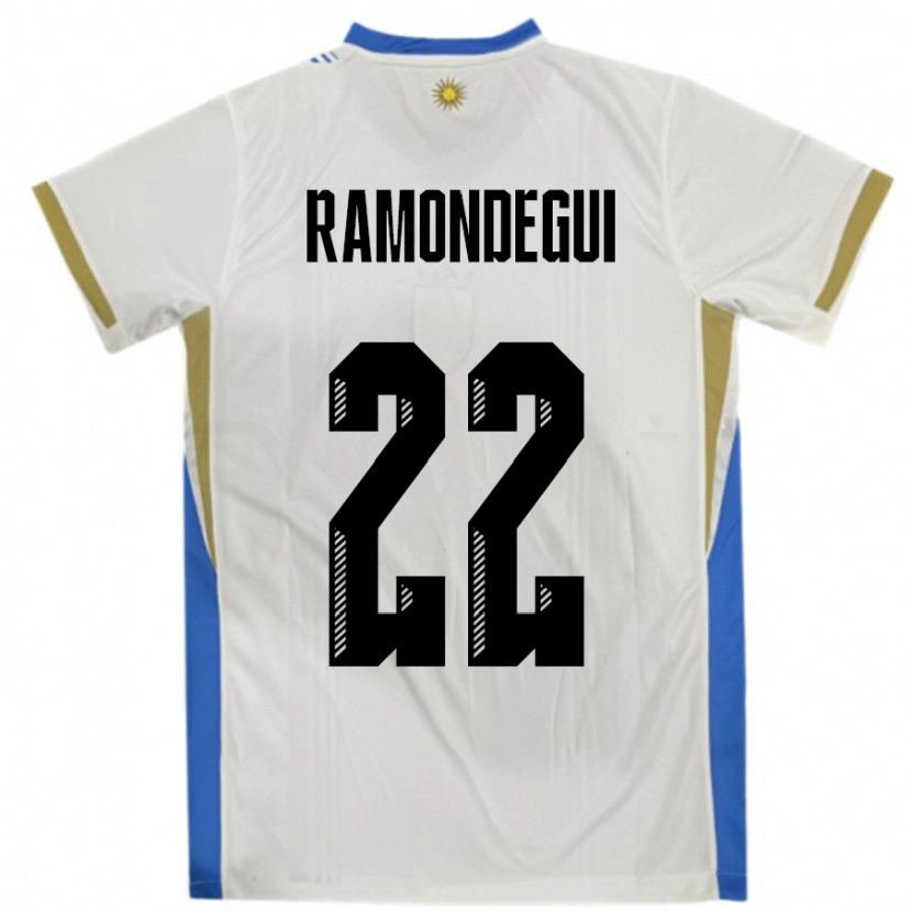 Danxen Herren Uruguay Sofia Ramondegui #22 Weiß Blau Auswärtstrikot Trikot 24-26 T-Shirt Schweiz