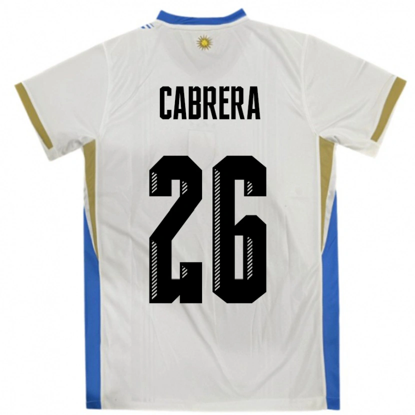 Danxen Herren Uruguay Leandro Cabrera #26 Weiß Blau Auswärtstrikot Trikot 24-26 T-Shirt Schweiz