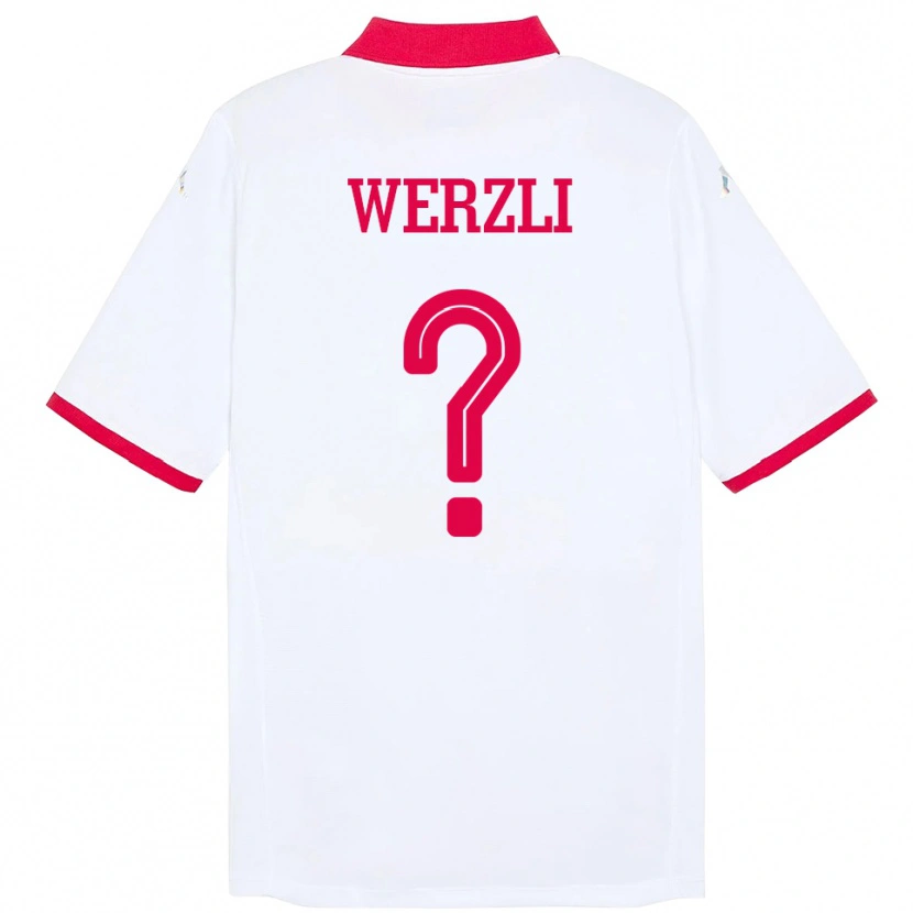 Danxen Herren Tunesien Yassine Werzli #0 Weiß Auswärtstrikot Trikot 24-26 T-Shirt Schweiz