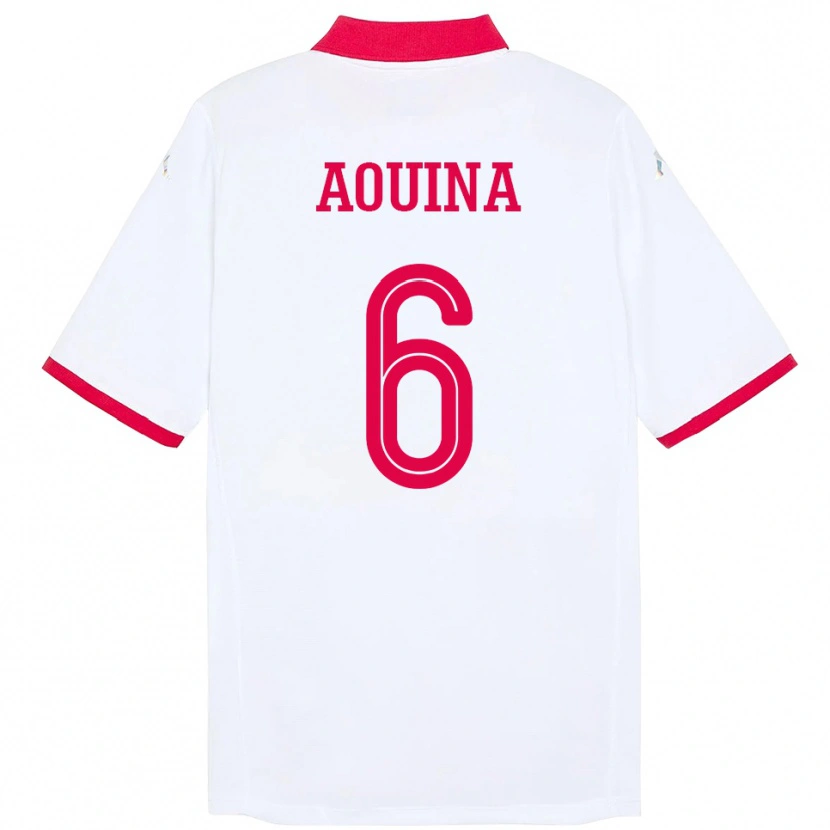 Danxen Herren Tunesien Rania Aouina #6 Weiß Auswärtstrikot Trikot 24-26 T-Shirt Schweiz