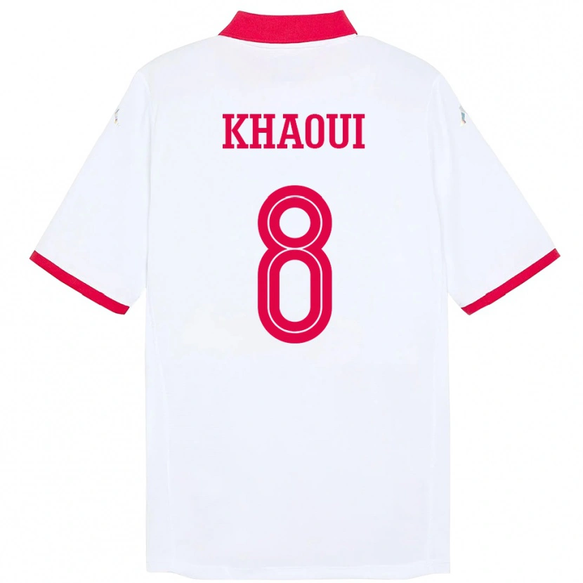 Danxen Herren Tunesien Saif Eddine Khaoui #8 Weiß Auswärtstrikot Trikot 24-26 T-Shirt Schweiz