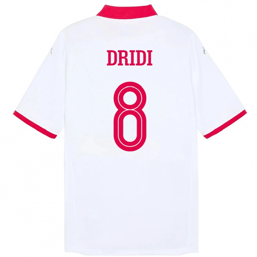 Danxen Herren Tunesien Yassine Dridi #8 Weiß Auswärtstrikot Trikot 24-26 T-Shirt Schweiz