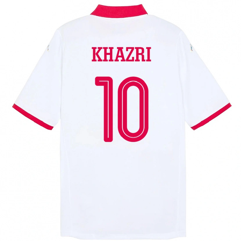 Danxen Herren Tunesien Wahbi Khazri #10 Weiß Auswärtstrikot Trikot 24-26 T-Shirt Schweiz