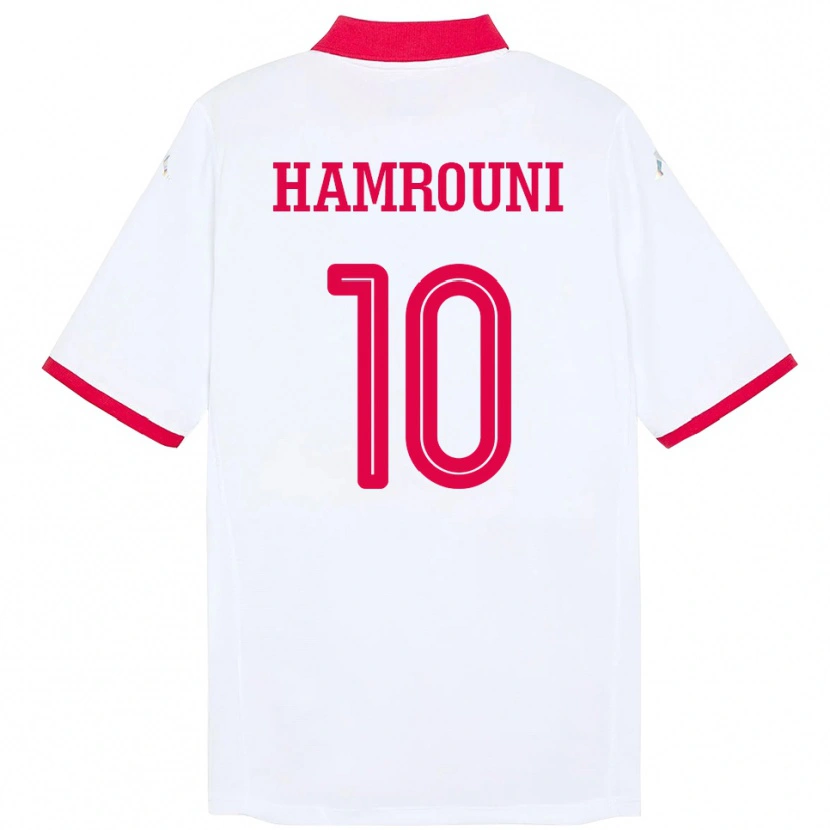 Danxen Herren Tunesien Rayen Hamrouni #10 Weiß Auswärtstrikot Trikot 24-26 T-Shirt Schweiz
