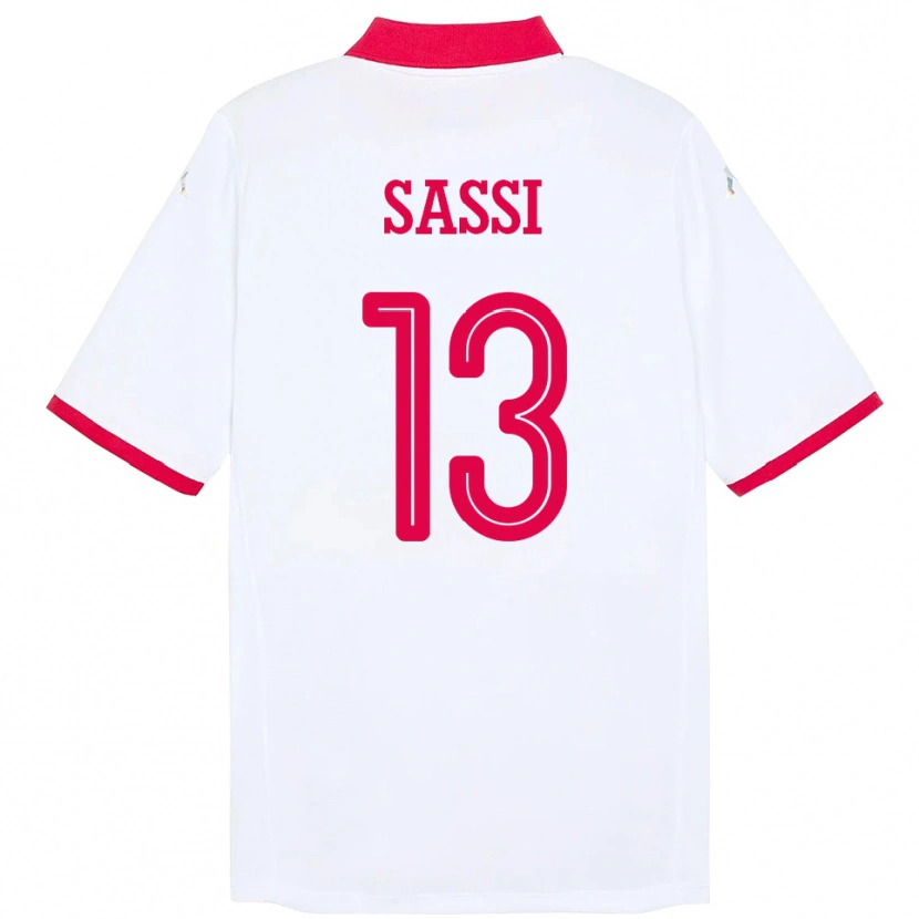 Danxen Herren Tunesien Ferjani Sassi #13 Weiß Auswärtstrikot Trikot 24-26 T-Shirt Schweiz