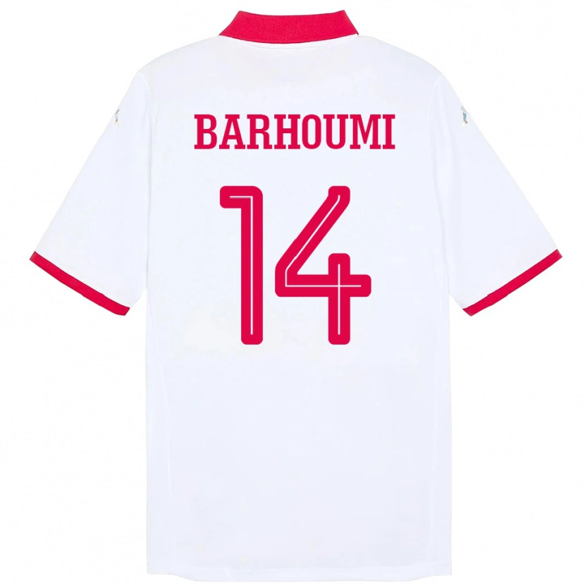 Danxen Herren Tunesien Salah Barhoumi #14 Weiß Auswärtstrikot Trikot 24-26 T-Shirt Schweiz