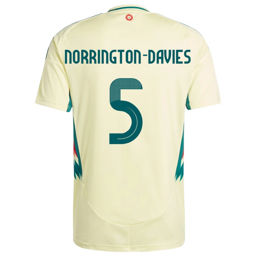 Danxen Herren Wales Rhys Norrington-Davies #5 Beige Gelb Auswärtstrikot Trikot 24-26 T-Shirt Schweiz