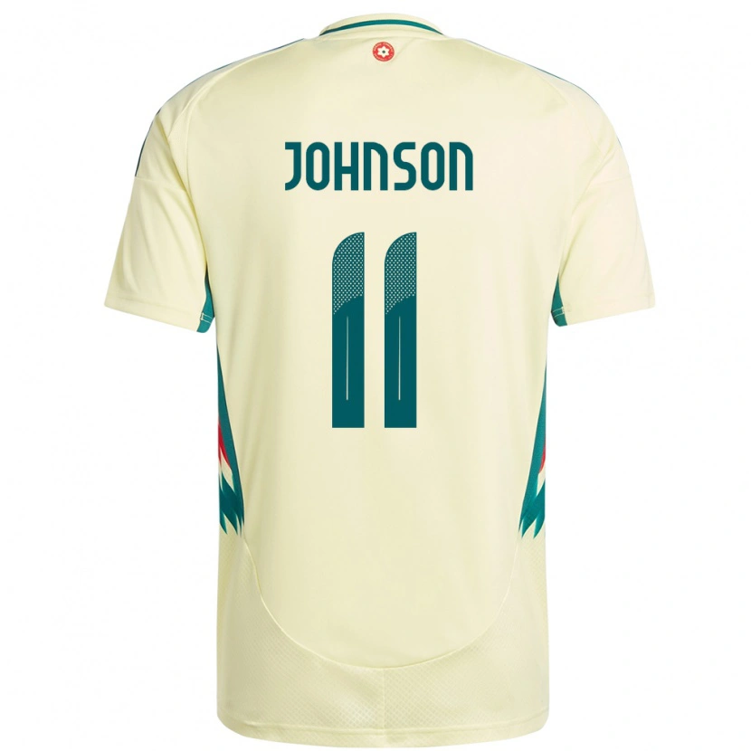 Danxen Herren Wales Brennan Johnson #11 Beige Gelb Auswärtstrikot Trikot 24-26 T-Shirt Schweiz