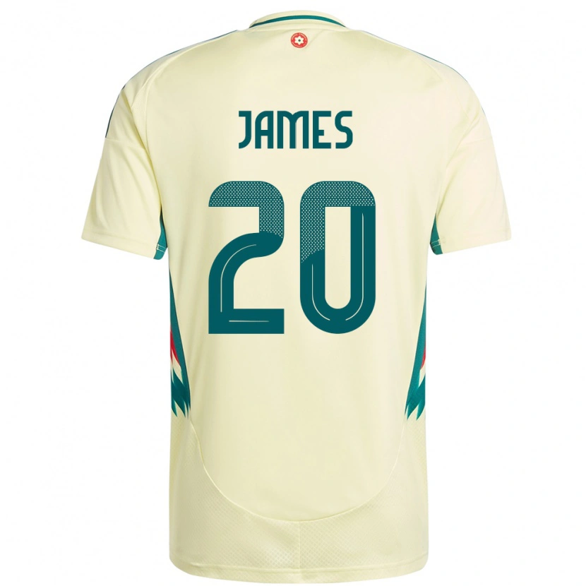 Danxen Herren Wales Daniel James #20 Beige Gelb Auswärtstrikot Trikot 24-26 T-Shirt Schweiz