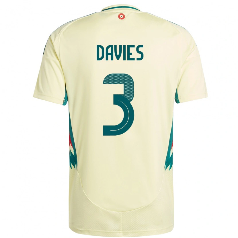 Danxen Herren Wales Mael Davies #3 Beige Gelb Auswärtstrikot Trikot 24-26 T-Shirt Schweiz