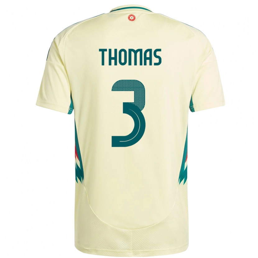 Danxen Herren Wales Elis Thomas #3 Beige Gelb Auswärtstrikot Trikot 24-26 T-Shirt Schweiz